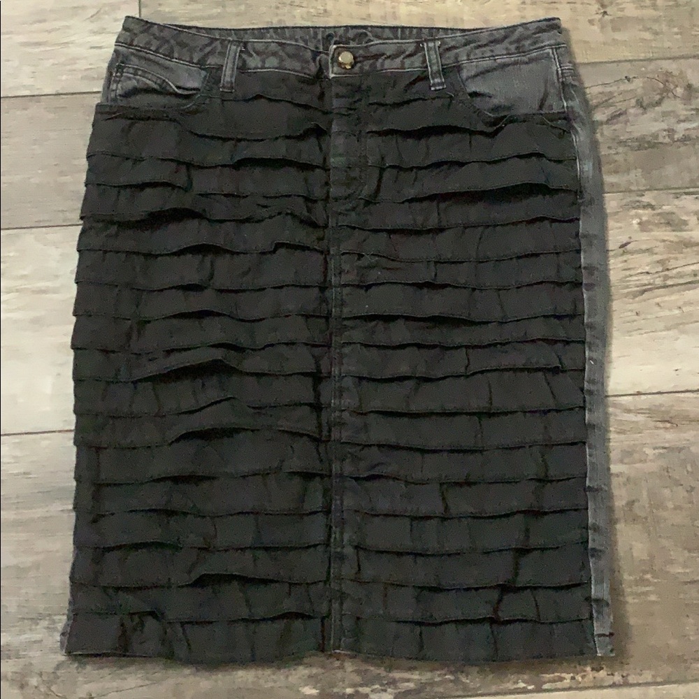 Dark wash denim skirt